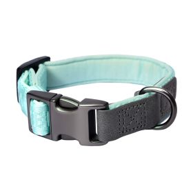 PETMARVEL Heavy Duty Solid Dog Collar Neoprene Padded 1 In Wide (Option: Mint Green-Large)