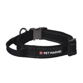 PET MARVELHigh Performance Tactical Dog Collar 1.25 In Wide With Handle (Option: Black-Large)